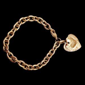 Vintage Womens Sterling Silver Double Heart Bracelet Love Romance Valentines